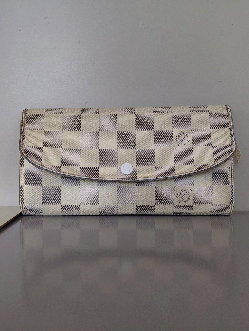 Louis Vuitton Damier Azur Check Canvas Wallet Flap